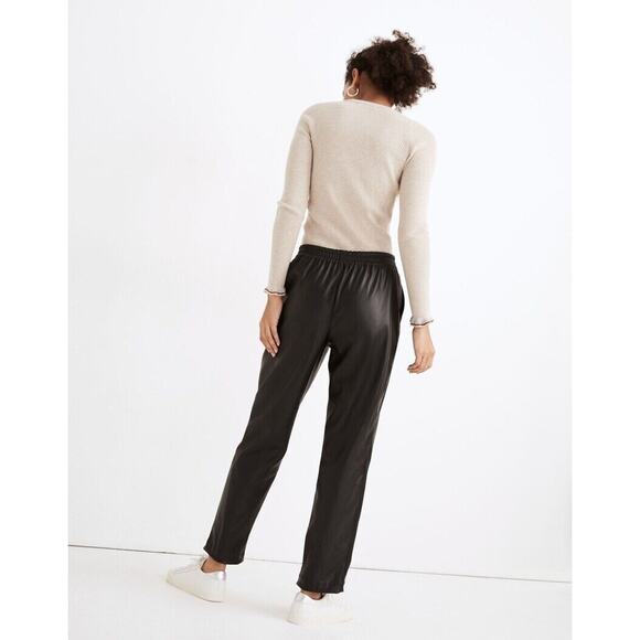 MADEWELL Vegan Leather Track Trousers High Rise in Black - Picture 7 of 16